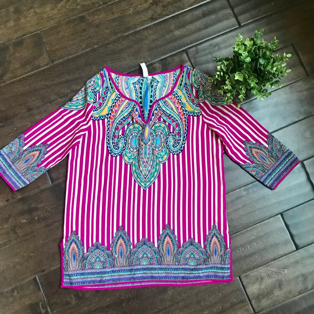 [Love, Zoe] 3/4 Sleeve Design Shirt